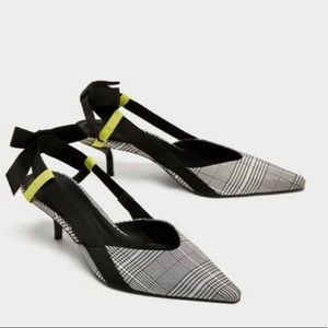 Zara Trafaluc | Plaid Kitten Heels w/Bow